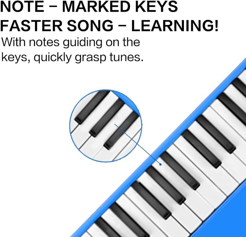 EROK 32 Keys Melodica Keyboard Instrument - Portable with Carrying Bag, Ideal for Beginners & Adults Gift (Blue) - Image 2
